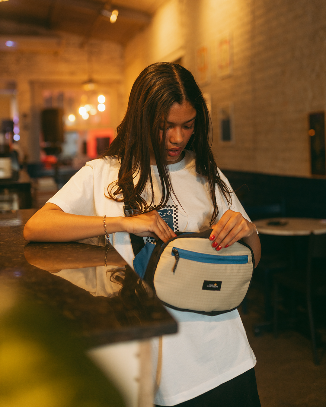 Camera bag crossbody Analog large - beige