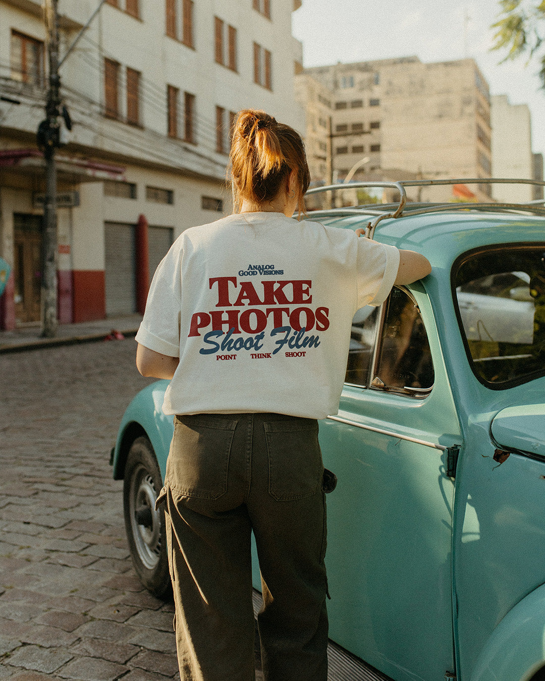 Camiseta Take Photos, Shoot Film - Tam GG