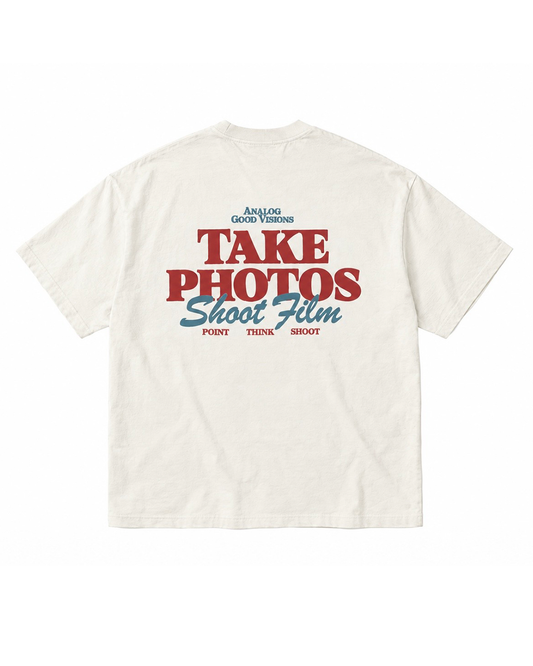 Camiseta Take Photos, Shoot Film - Off white